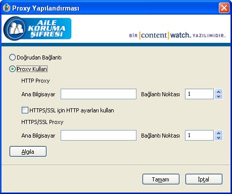 Proxy ayarlarını yapılandırmak için: a) ISS den, ana bilgisayar adı, port numarası gibi gerekli proxy sunucusu bilgilerini elde edin.