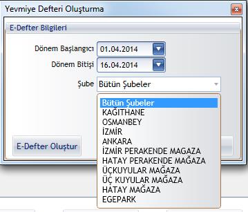 İmzalanan Defter-i Kebir E-Defter dosyası ekran üzerinde seçili durumda iken Berat Oluştur butonu ile ilgili defter dosyasının beratı oluşturulur, berat dosyası imzalama işlemi Defter-i Kebir