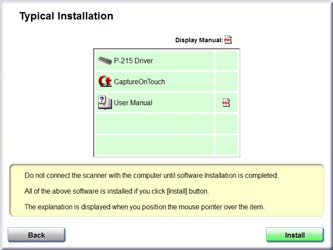 Diski sürücüye taktığınızda, kurulum menüsü otomatik olarak başlatılır. (Menü başlatılmazsa, diskten setup.exe dosyasını çalıştırın.