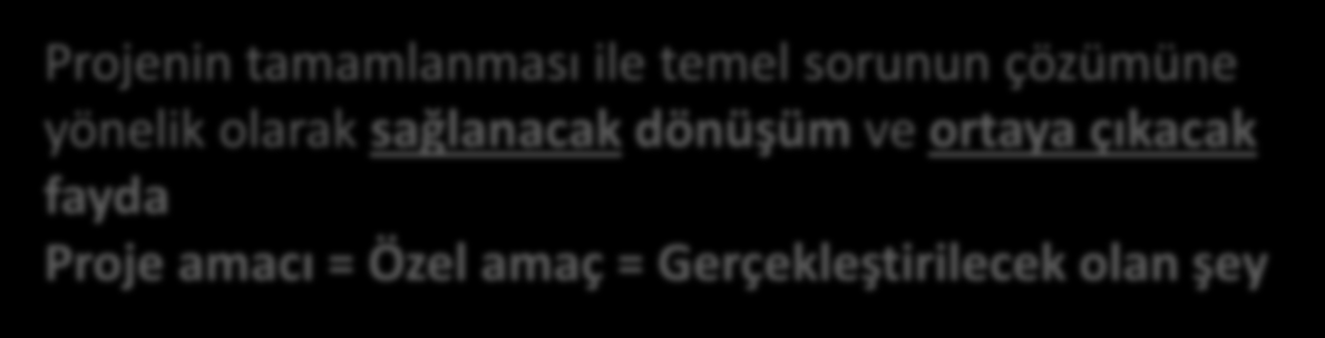 MANTIKSAL ÇERÇEVE MATRİSİ Genel Amaç Proje Mantığı/Yapısı (Müdahale Mantığı) Projenin katkıda bulunacağı daha genel kapsamlı amaç nedir?