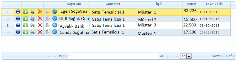 TEKLİFLENDİRME TEKLİF KAYIT: İlgili: Kullanıcılar tarafından yetkilendirilmiş satış temsilcisinin seçildiği kısımdır.