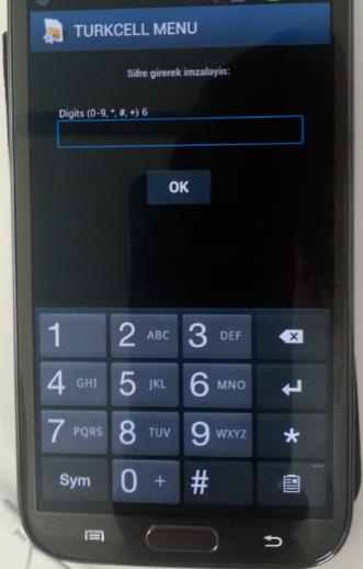 Şekil 16: Mobil İmza Şifre Onaylama Ekranı Mobil