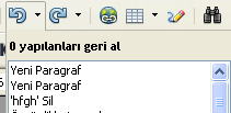 Diğer simgeler ile küçük bir deneyim onların işlevlerini gösterecektir. Bazı kullanıcıya özgü bileşenler Writer ve diğer bileşenlerdeki bölümlerde anlatılmaktadır.