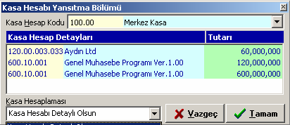 KDV tutarı hesaplama yapmadan muhasebe fişi ekranına geri dönebilirsiniz. Tamam butonuna basarak KDV hesaplama işlemleri yapabilirsiniz.