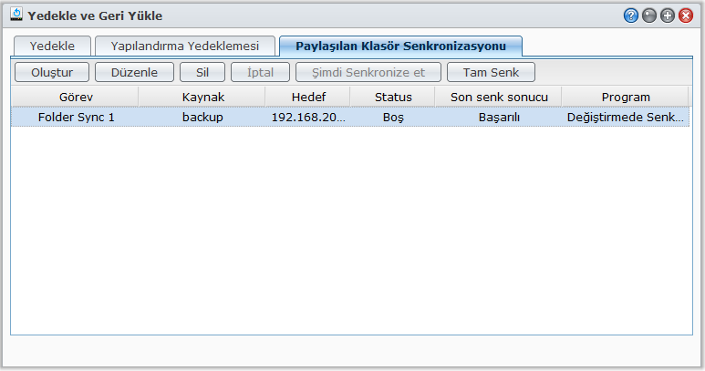 DiskStation'lar arasında Paylaşımlı Klasör İçeriklerini Senkronize Edin Paylaşımlı Klasör Senkronizasyonu, paylaşımlı klasör içeriklerini ağ üzerinden bir kaynak DiskStation'dan (veya "istemci") bir