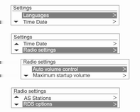 Bilgi ve Eğlence Sistemi 123 AM istasyonları listesi/fm istasyonları listesi/dab istasyonları listesi.