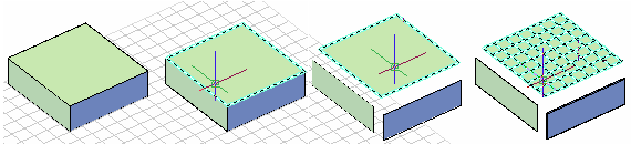 Yukarıdaki şekil 1 de ilgili objelere Convert to Surface komutu uygulanmadan önceki Conceptual görüntü stillerindeki ekran görüntüsü, Şekil 2 de komut uygulandıktan sonraki Conceptual görüntü