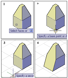 Specify height of extrusion or [Path]: iletisinde Path parametresi, katı modelin seçilen yüzeyini kullanıcı tarafından gösterilecek bir yükseltme hattı (yolu) boyunca ilerletip yükseltilmesini sağlar.