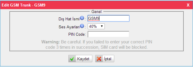 GSM/UMTS Dış Hatlar Xpeech Medium modellerinde eğer GSM/UMTS kartı ve SİM kart takılı ise bu dış hat kullanılabilmektedir. Bir GSM/UMTS dış hattı sadece bir SIM kart ve bir görüşme destekler.