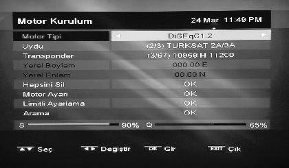 [SILVERMAX HD PVR KULLANIM KILAVUZU] SM 12800 HD PLUS Uydu isminin ve boylamının adını değiştirmek için kırmızı tuşa,yeni uydu eklemek için yeşil,uydu silmek istiyorsanız kumandanızın sarı tuşuna