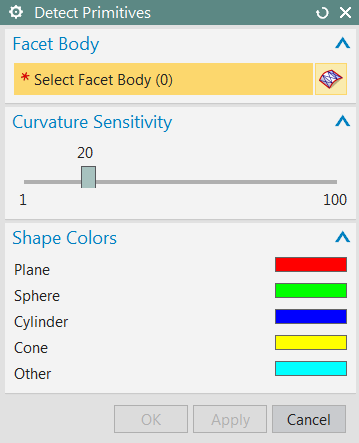 Detect Primitives Detect primitives ile facet bodyler