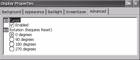 Bölüm 5 Windows CE İşletim Sistemi Screen Saver (Ekran Koruyucu) Ekran koruyucu, terminal boşta olduğunda arka ışığı karartarak ekranın ömrünü uzatır.