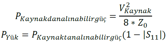 -0 lg S db larak Çıkış Kapısı Geri Yönde Dönme Kaybı. 0 lg S db larak Güç Kazancı, giriş ve çıkış kapılarına bağlı iletim hatları karakteristik empedansla snlandırıldığında bulunur.