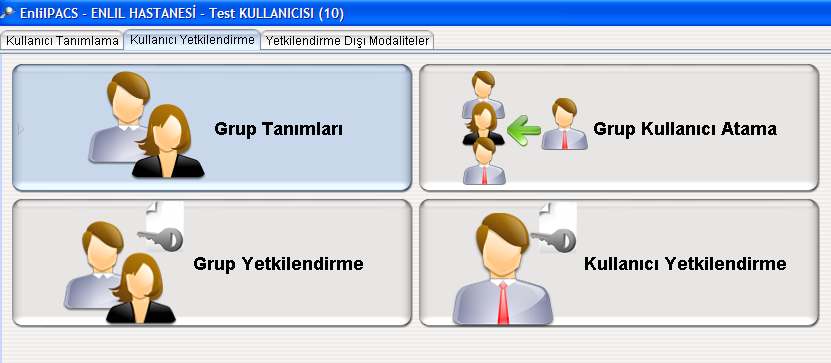 S a y f a 30 Kullanıcı Yetkilendirme Bu menüde kullanıcıların dahil olacağı grup tanımlama, oluşturulmuş gruba kullanıcı atama, grup