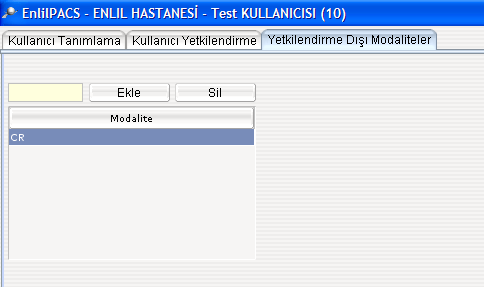 S a y f a 33 Yetkilendirme Dışı Modaliteler Yetki sistemi aktifse, bu kısıtların dışında kalacak modalite