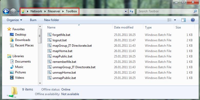 2.2. Home Folder paylaşımınızı Toolbox paylaşımı altındaki maphome.bat, Public paylaşımınızı Toolbox paylaşımı altındaki mappublic.bat dosyaları ile map edebilirsiniz.