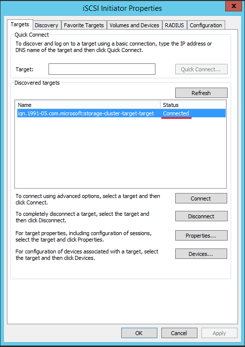 Windows Server 2012 R2 Hyper-V Failover Cluster Kurulum ve Yapılandırma-68 Artık Node01 isimli sunucumuz ile storage