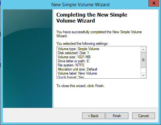 Windows Server 2012 R2 Hyper-V Failover Cluster Kurulum ve Yapılandırma-81 Diskimiz NTFS formatında hızlı bir şekilde formatlanmasını istiyoruz. Next diyerek devam edelim.