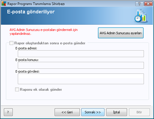 Raporu veya bildirimi olusturuldugunda e-posta ile göndermek istiyorsaniz, Rapor olusturma sonrasinda e-posta gönder onay kutusunu etkinlestirin.