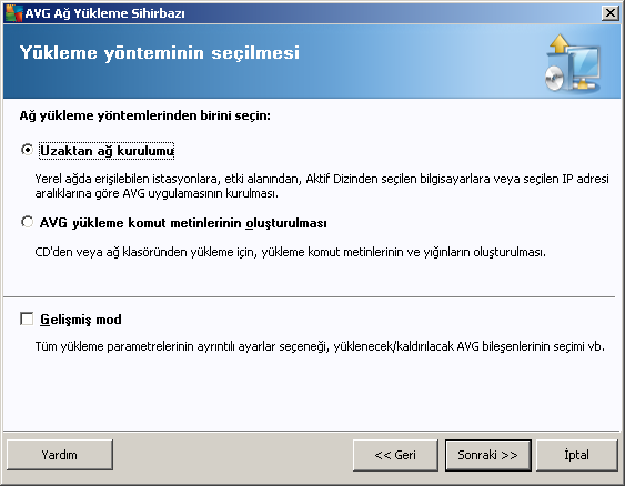 4.3. Yükleme Yöntemi Temel Mod'a devam etmek için Gelismis mod seçenegini isaretlenmemis olarak birakin, aksi halde Gelismis Mod bölümüne gidin.