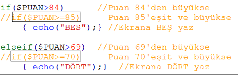 Yukarıdaki programımız çalıştığı zaman ekran çıktısı aşağıdaki şekilde olmaktadır: Sizler programımızın 2.