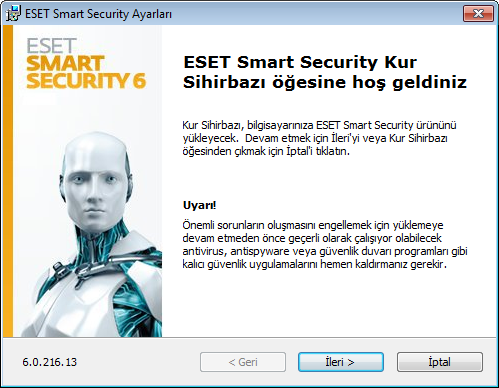 Yükleme ESET Smart Security, bilgisayarınızda yüklü diğer antivirüs ürünleriyle veya güvenlik yazılımlarıyla çakışabilecek bileşenler içerir.