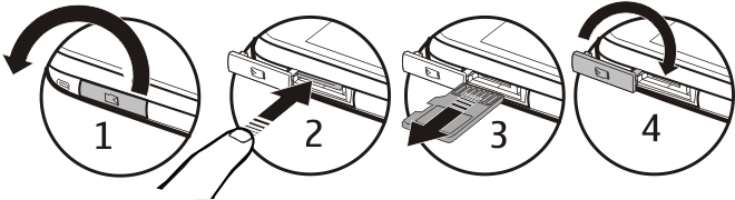 Başlarken 9 Hafıza kartı takma Bu cihazla birlikte yalnızca Nokia tarafından onaylanmış microsd karta kullanın.