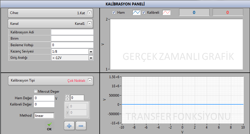 1 2 3 4 1)Seçili cihazın ilgili kanalına seçmiş olduğunuz kalibrasyon tipine göre kalibrasyon yapılmasını sağlar. 2)Yapmış olduğunuz kalibrasyonun uygulanmasını sağlar.