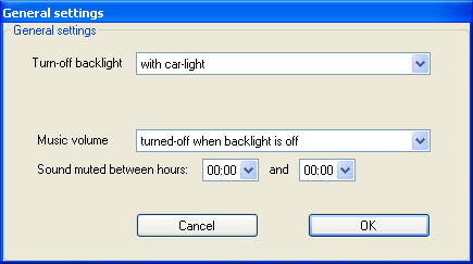 9.2.3. General Settings When you click the Settings tab, General Settings menu will appear. 1 2 3 1- Turn-off backlight: Backlight display lighting timing option.