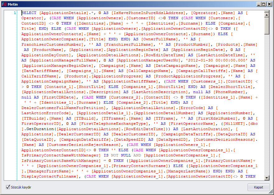 2.4.10. İfadeler (C#, Vb.NET, JavaScript) Tabloya kayıt eklenirken, güncellenirken ve silinirken yapılmak istenen kontrollere ait scriptler buradan tanımlanır.