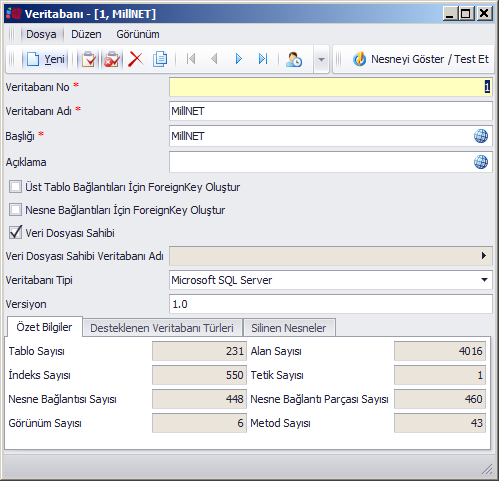 2.1.1. Script Dili Proje tasarımı yaparken hangi script dilinde uygulama geliştirileceği belirlenebilir. Desteklenen Script Dilleri: C# Vb.NET Java Script 2.1.2. Veritabanları Proje tasarlanırken proje içerisinde birden fazla veritabanı kullanılabilir.