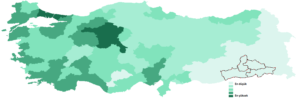 Tablo 36: İllerin Gelişmişlik Sıralamaları ve Endeks Değerleri Kaynak: DİKA TRC3 Düzey 2 Bölgesi Rekabet Analizi 2010 2011 Çalışmada ele alınan 81 ilin ve TRC3 Düzey 2 Bölgesi ilçelerinin ekonomik ve