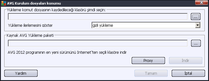 bağlantıyı kullanın ve yapılandırmayı yerel AVG yüklemenize uygulayın. Seçenekleri Sakla o Yerel AVG ayarlarını dosyada sakla - Yerel AVG yüklemenizin AVG yapılandırma dosyasını (.