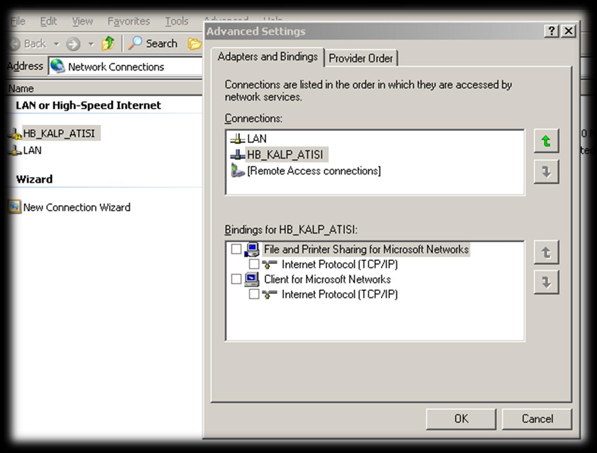 13.0 CLUSTER ADMINISTRATOR 13.1 Network Connections Ekranı Yapımıza 2 adet MB rolunu üstülenecek makinamız mevcuttu bu makinalarda 2 şer ader ethernet kartı mevcuttur.