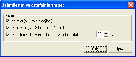 da kardiyointervalogramına ait markerlerini işaretlemektedir. Mx butonu e büyük arayı aramaktadır ve gereken markerleri işaretlemektedir.