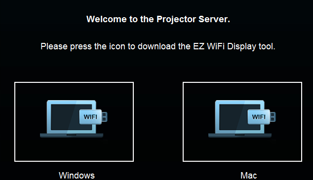 4. Aşağıdaki simgelerden birini tıklatarak IP adresinden ASUS WiFi Projection yazılımını indirin.