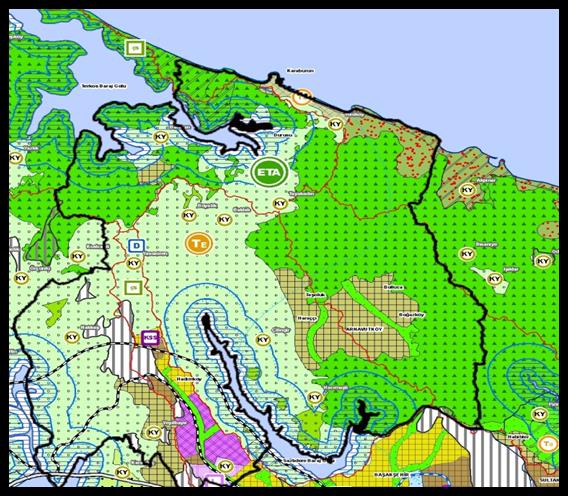 Harita 11: 1/100000 Ölçekli İstanbul İl Çevre Düzeni Planında Arnavutköy Kaynak: İstanbul Büyükşehir Belediyesi, 1/100000 ölçekli İl Çevre Düzeni Planı, 2009.