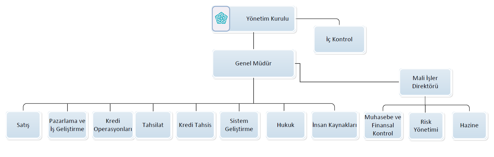 1.5. Organizasyon Yapısı Tablo 3. Organizasyon Yapısı ALJ Finansman A.Ş. 2013 Yılı Faaliyet Raporu 1.6.