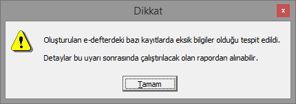 Dosya oluştur işlemi sonrasında bu dosyalar belirtilen e-defter kataloğu altında Yıl\Ay ve defter türüne göre ayrı ayrı oluşturulan klasörler içerisinde yazılacaktır.