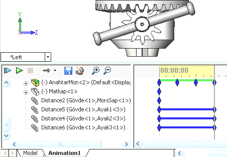 13. Animsyon modun geçtiğinizde urdki Browser i incelerseniz lt kısımd yklr için yptığımız koşullndırmlrı (Distnce) göreilirsiniz. Şekil:13 Şekil:13 14.