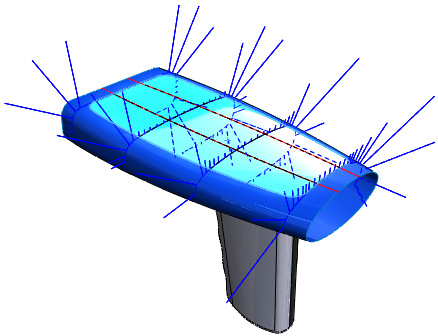 SOLIDWORKS Temelleri 4. Görünüm > Görüntü > Yüzey Eğrilik Tarakları öğesine tıklayın. Taraklar bitişik yüzlerde pürüzsüz sürekli bir eğrilik gösterir. 5. öğesine tıklayın. Eğrilik tarakları sonraki düzenleme işlemlerinde kullanılmak üzere yüzeyde görüntülenir.