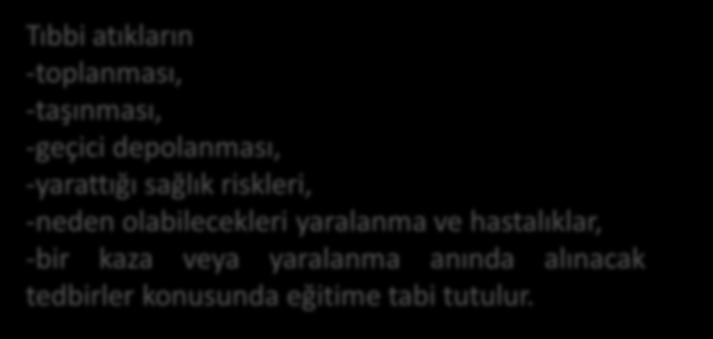 Tıbbi atıkların -toplanması, -taşınması, -geçici depolanması, -yarattığı sağlık riskleri, -neden