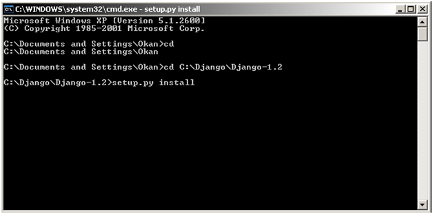 KURULUM Microsoft Windows XP/Vista/7 üzerinde Django frameworkü çalıştırmak için yapılması gerekenler: Önce Python kurulmalıdır. Raporun yazıldığı tarih itibariyle en güncel Python sürümü 3.1.2 dir.