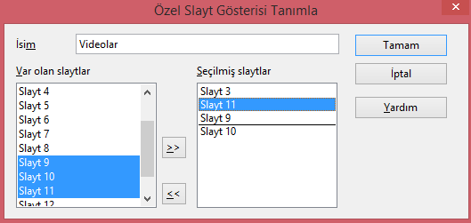 5.3. Özel Slayt Gösterisi Sunu Programında özel gösteriler oluşturarak tek bir sunuyu çeşitli izleyicilere uyarlayabilirsiniz. Bir örnek üzerinden anlatmaya çalışalım.