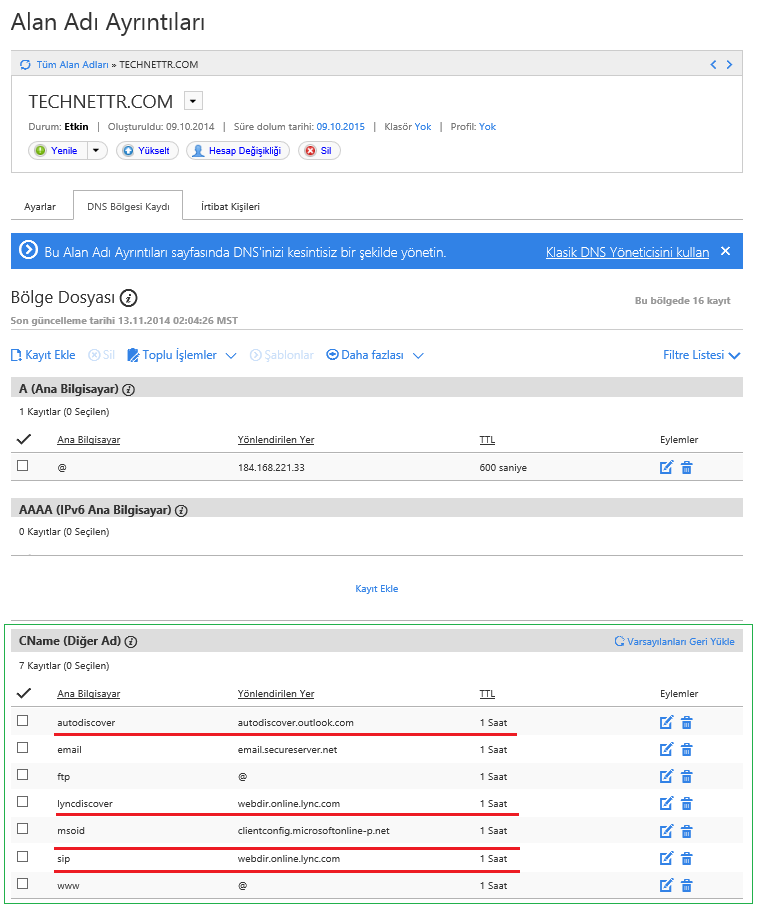 Office 365 Domain Doğrulama ve Domain Ekleme-46 Bu bölümde artık yapmamız gereken hiçbir şey yok sadece bilgilendirme amaçlı paylaşıyorum.