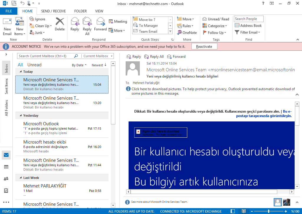 üzerinden yeni bir profil oluşturarak dışarıya aktarmış olduğumuz maillerimizi yeni profil üzerinden içeriye aktarmamız gerekmektedir. Benim işlem yapacağım Outlook 2013 versiyonudur.