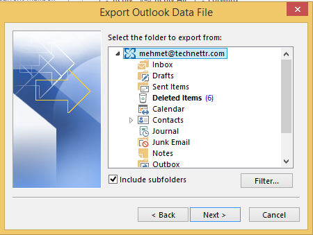 Office 365 için Outlook 2013 Yapılandırma ve Eski Maillerin Office 365 Üzerine Aktarılması-04 Karşımıza açılan sayfa içerisinde Outlook Data File (.