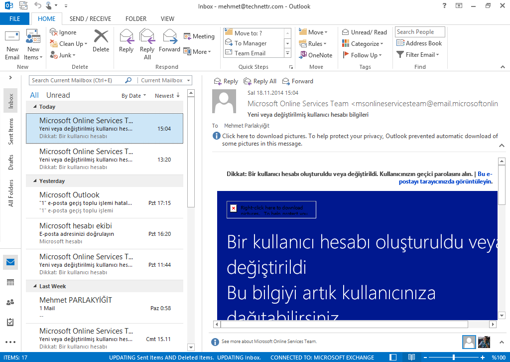 Office 365 için Outlook 2013 Yapılandırma ve Eski Maillerin Office 365 Üzerine Aktarılması-21 İçeriye aktaracağımız verileri ayrı ayrı seçebileceğimiz gibi tüm posta kutumuzu da seçebiliriz.