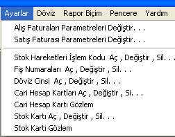 Sınıf Tipi seçilir. Bu sınıf tipine uygun sınıf kodu ve Açıklama sı yazılarak kayıt edilir. 1.5.5. Cari Hesap ĠĢlem Kodu Aç, DeğiĢtir, Sil hazırlayabilir.