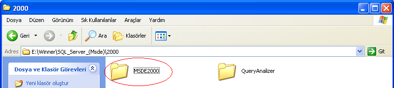 1.1. Nebim Winner Yazılım Programının Kurulması Program ile çalıģabilmeniz için öncelikle programı bilgisayarınıza kurmanız gerekir. Programın kurulumu 4 aģamada gerçekleģmektedir. 1.1.1. SQL Server Msde 2000 Kurulumu Winner programına girildikten sonra SQL Server msde dizinine girilir.